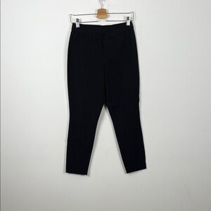 Isaac Mizrahi Live Straight Leg  Front Detail Black Tapered Pants Women 6